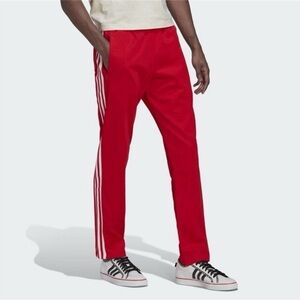 Adidas Originals BECKENBAUER Track Pants Medium Red White NEW with Tags